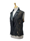 Vanessa Gounden Ladies Aviva Formal Sleeveless Jacket - Black/Beige