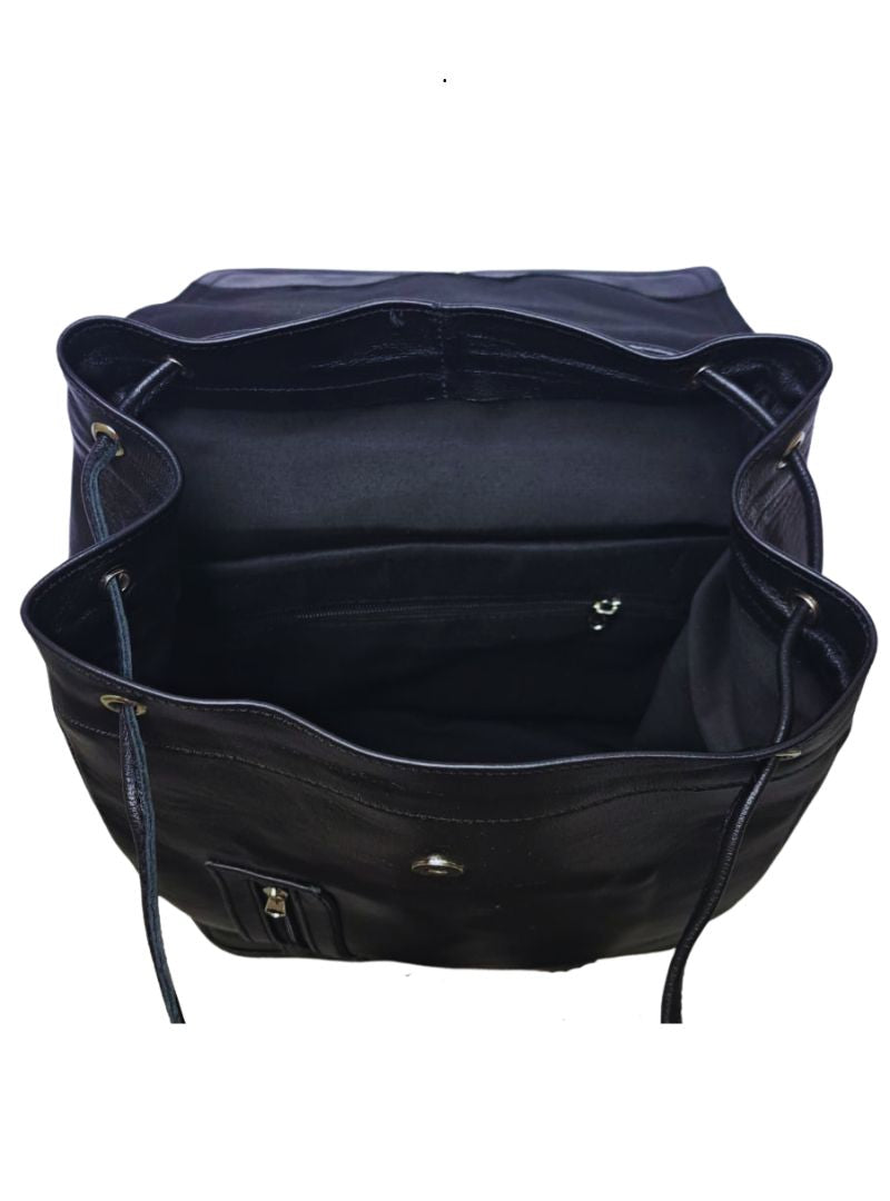 Ditsibi Genuine Leather Backpack - Black