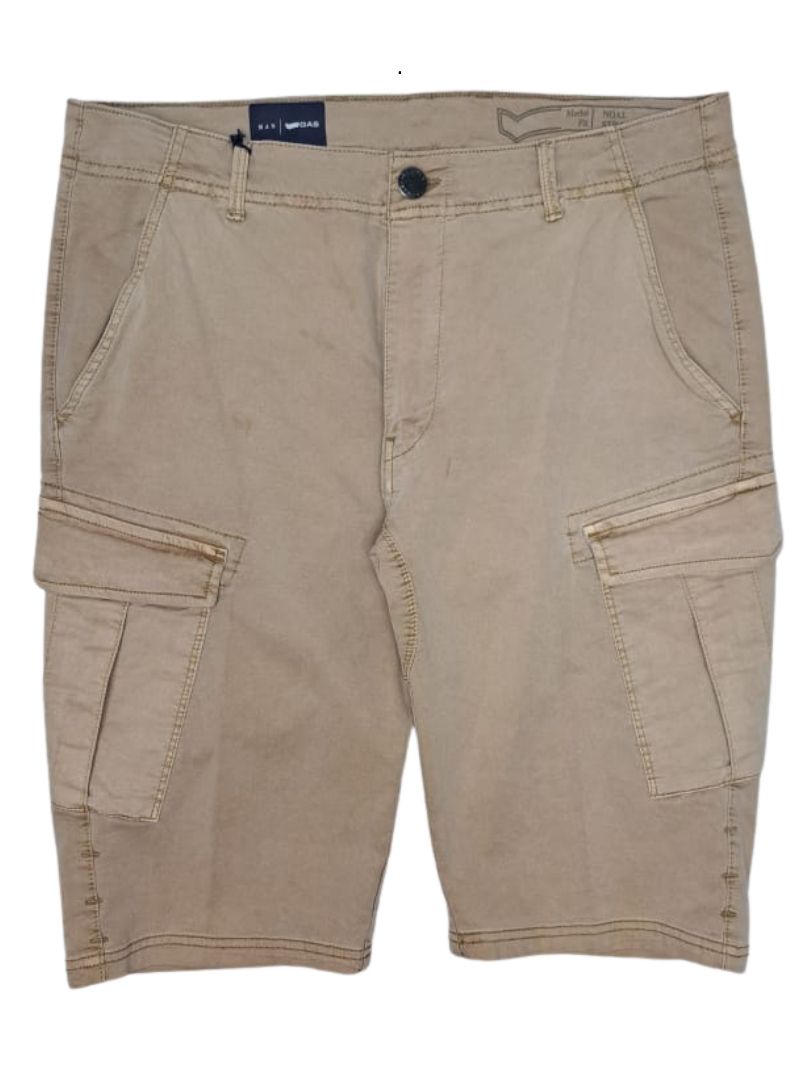 Gas Mens Straight Fit Formal Short - Beige