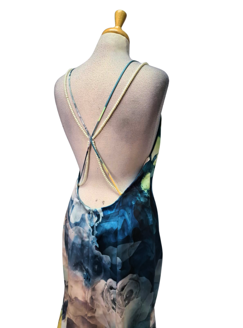 Vanessa Gounden Pearl Dress - Blue