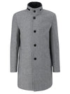 S.oliver Mens Detailed Button Up Coat - Grey/Black