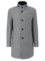 S.oliver Mens Detailed Button Up Coat - Grey/Black