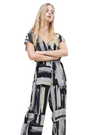 Religion Ladies Printed Jumpsuit - Black Multi