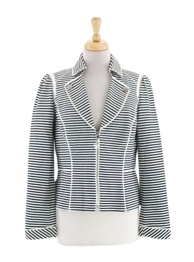 STRIPED ZIP UP JACKET