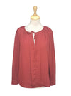 Solene Ladies Front Tie Long Sleeve Blouse - Maroon