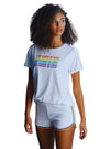 Lascana Ladies Casual T-shirt - White/Multicolor