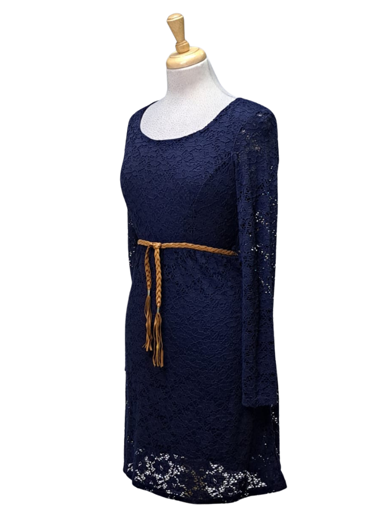 Inside Ladies Lace Dress - Navy