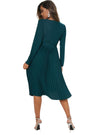 LONG SLEEVE PLEATED DRESS