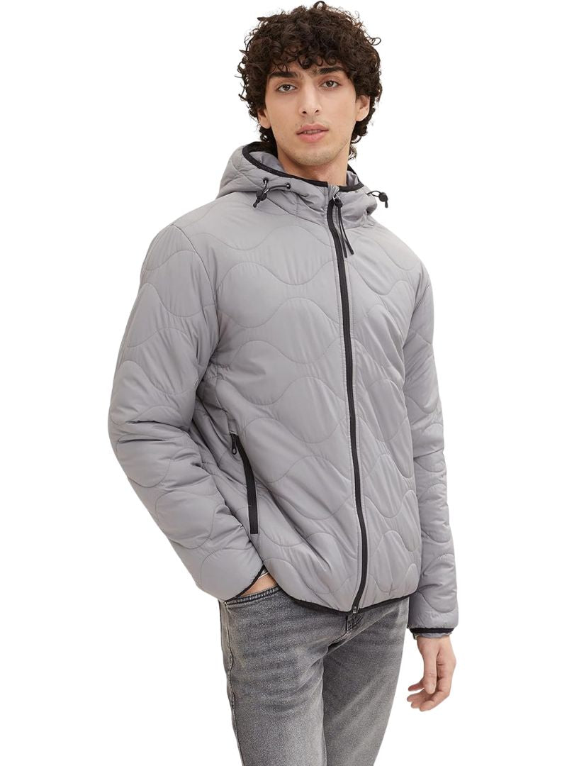 PATTERNED LIGHT WEIGHT HOODED JACKET
