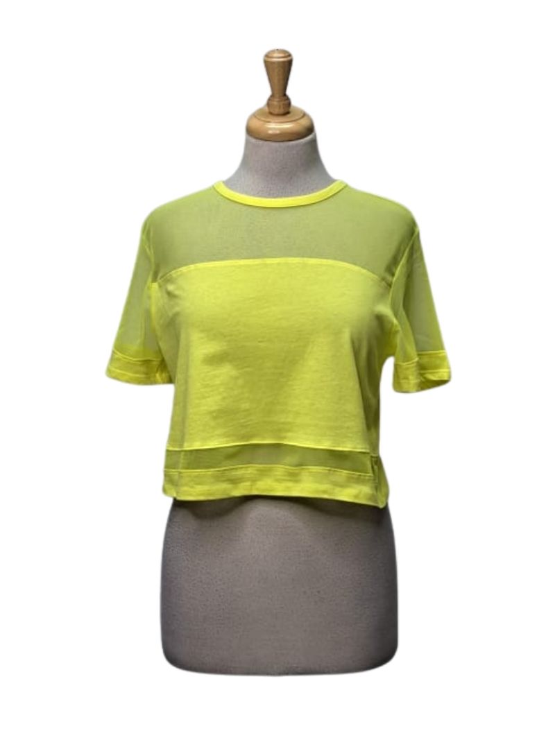 Terranova Ladies Mesh Detail Top - Yellow