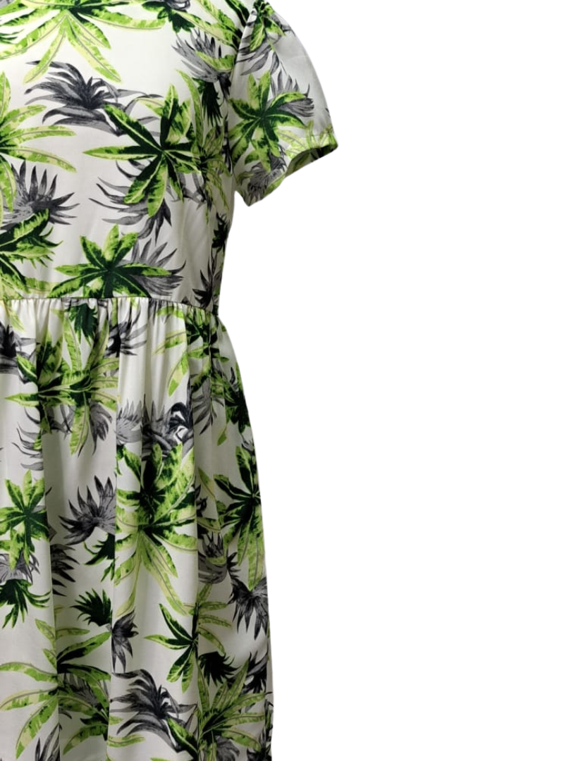 Ada Gatti Ladies Palm Dress - Green/Cream