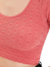 Forever 21 Ladies Patterned Detail Crop Top - Pink