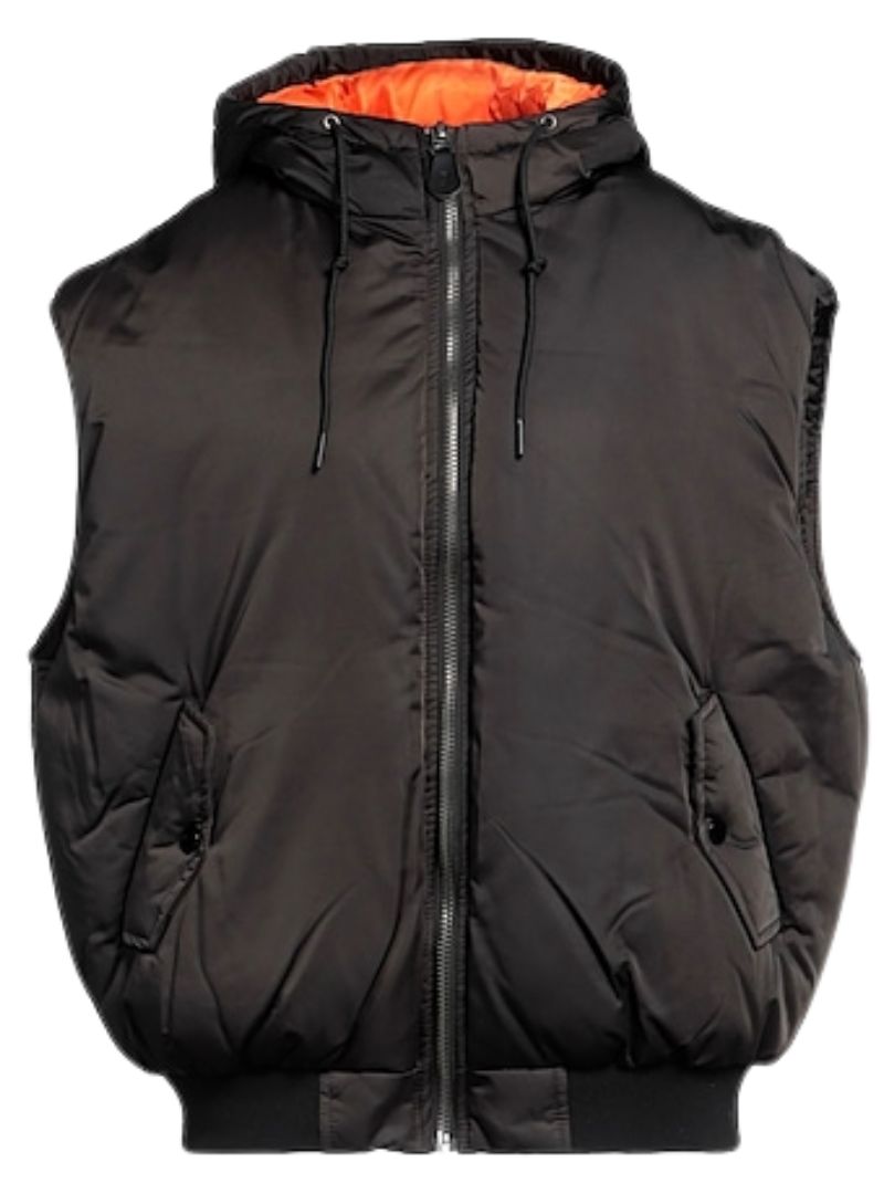 Zara Mens Hooded Sleeveless Jacket - Black