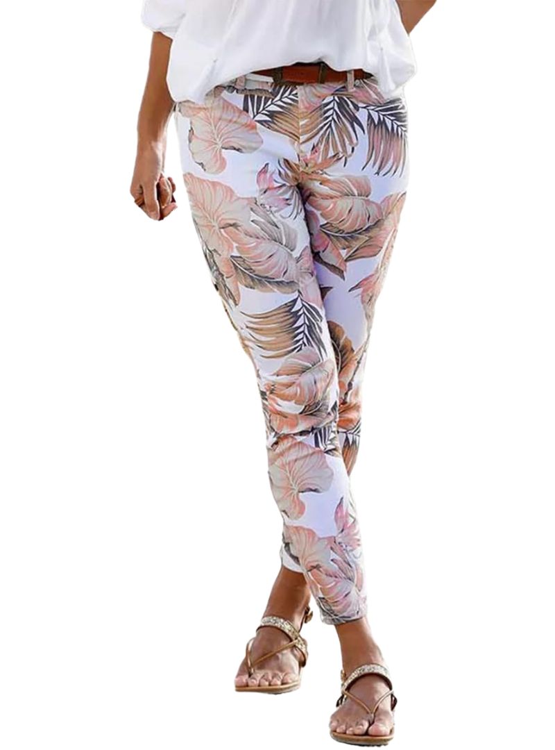 Lascana Ladies Detailed Pants - White/Beige/Pink/Brown
