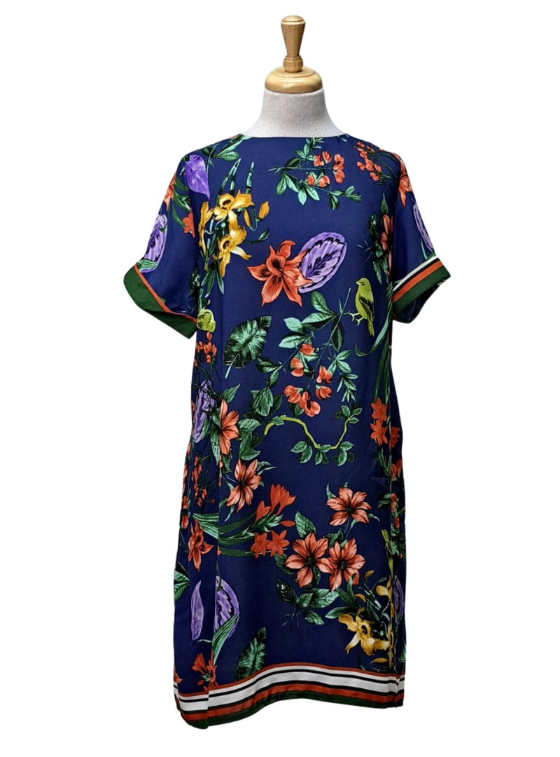 Ada Gatti Ladies Floral Dress - Navy