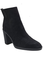 ZIP UP BLOCK HEEL SUEDE BOOTS