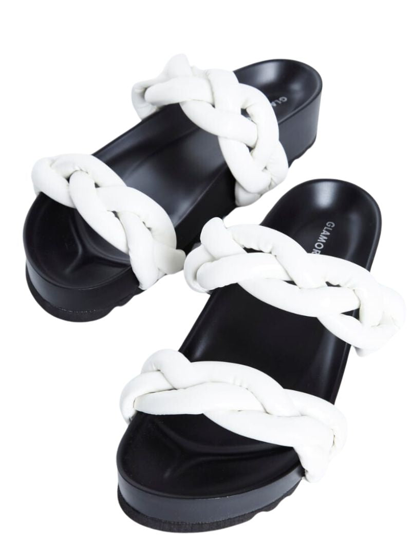 BRAIDED SLIP OP PLATFORM SANDAL