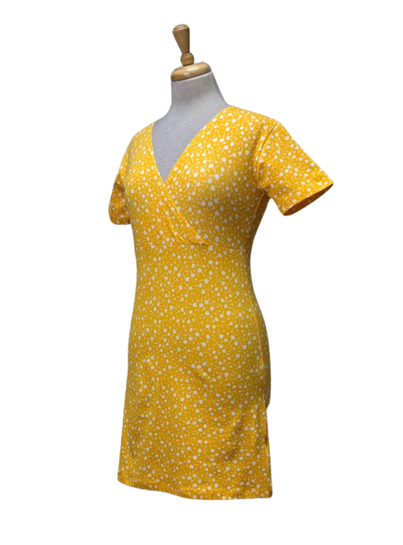 Inside Ladies Floral Dress - Yellow/White