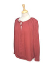 Solene Ladies Front Tie Long Sleeve Blouse - Maroon