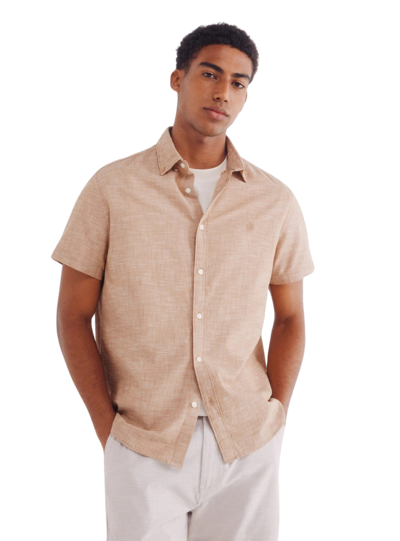 Springfield Mens Linen Shirt - Brown