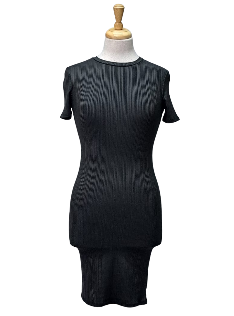 Inside Ladies Ribbed Dress - Black