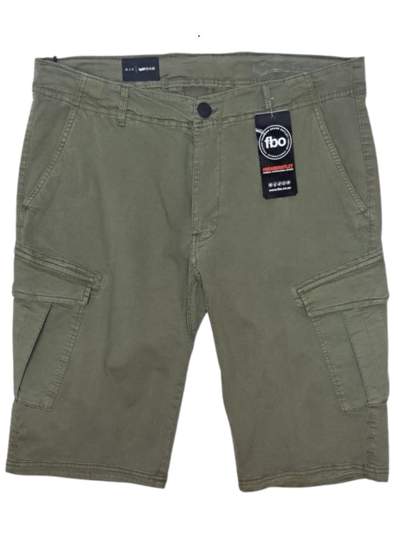 Gas Mens Straight Fit Formal Short - Olive Green