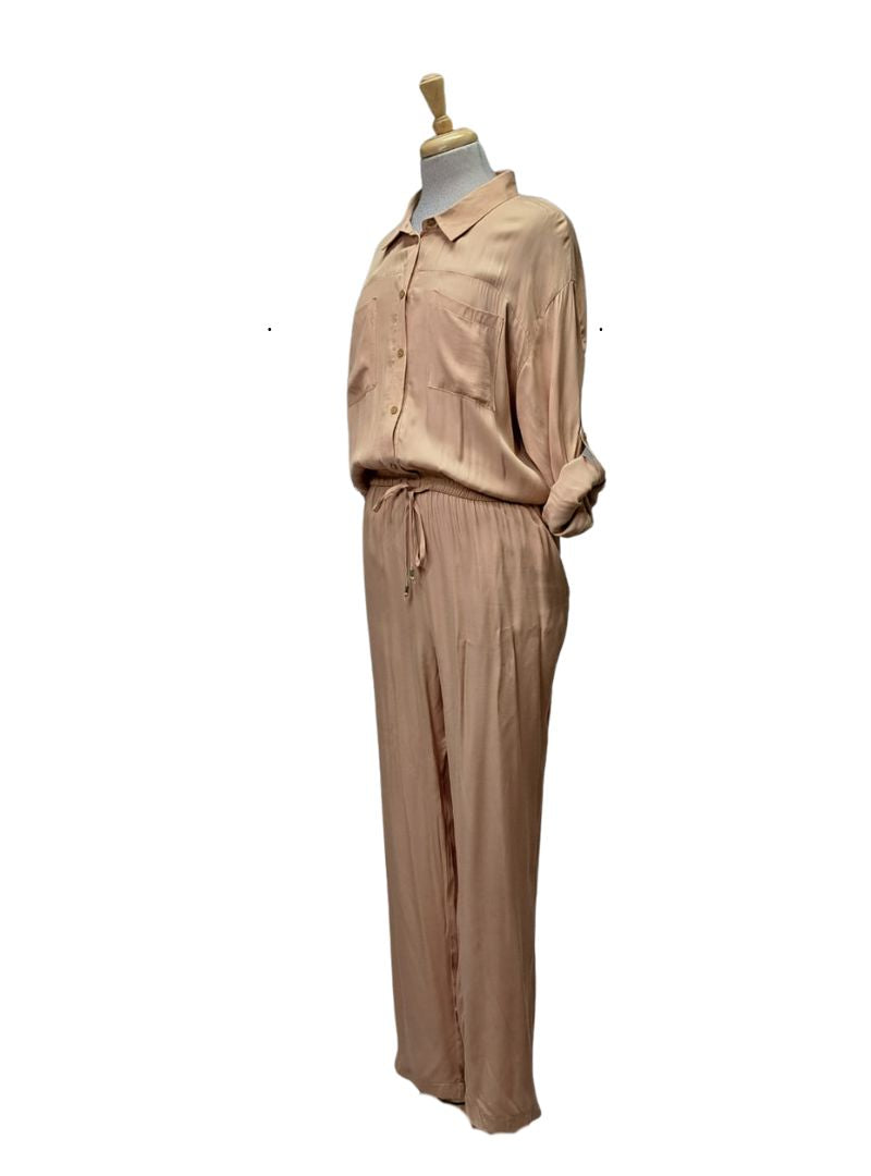 Lascana Ladies Buttoned Jumpsuit - Beige