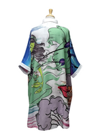 Fulushou Ladies Detailed Oversized Buttoned Shirt - White/Purple