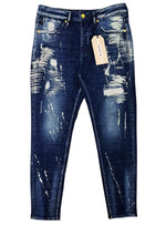 On Denim Mens Ribbed Slim Fit Jean - Blue