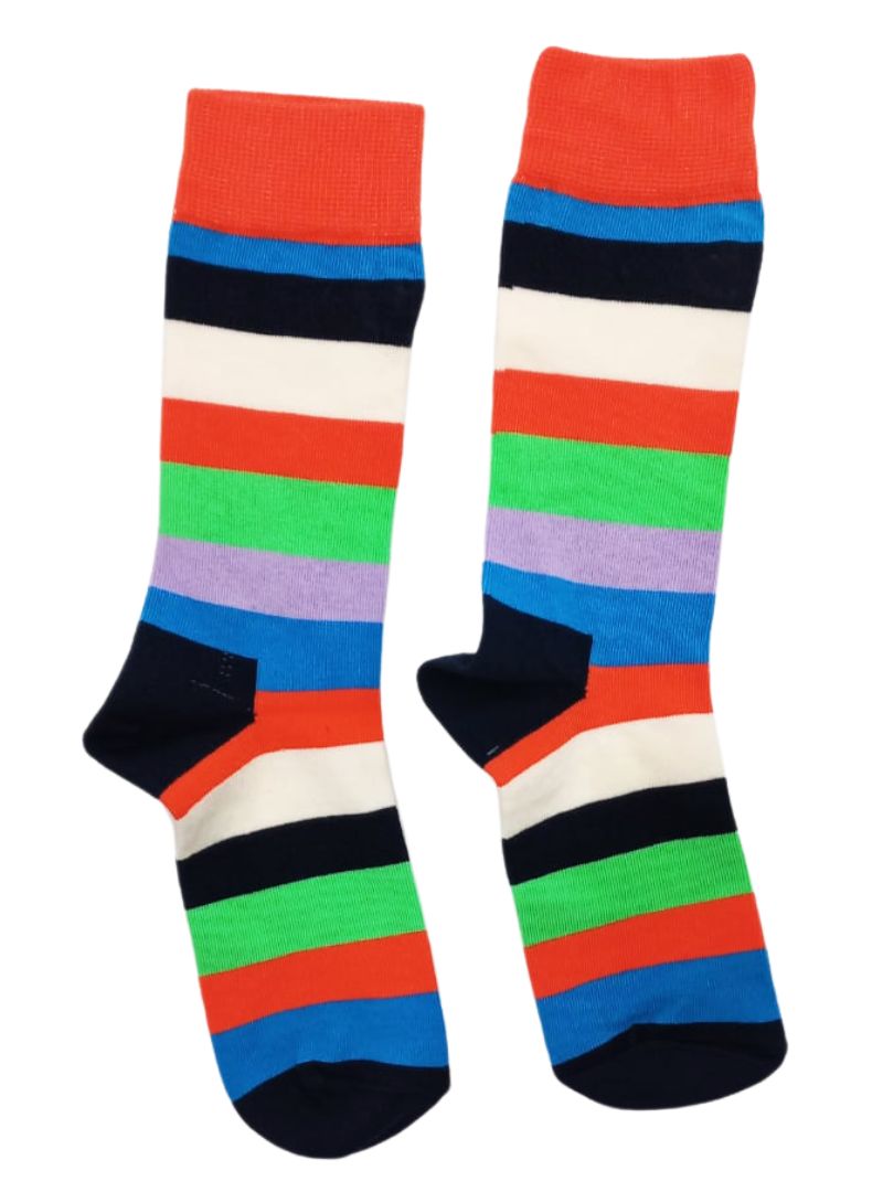 MULTI COLOR STRIPE PRINT SOCKS