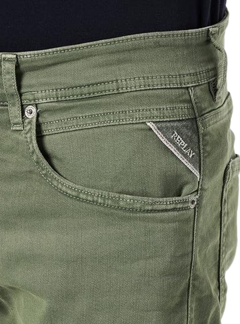 Replay Mens Groover Straight Fit Jeans - Green