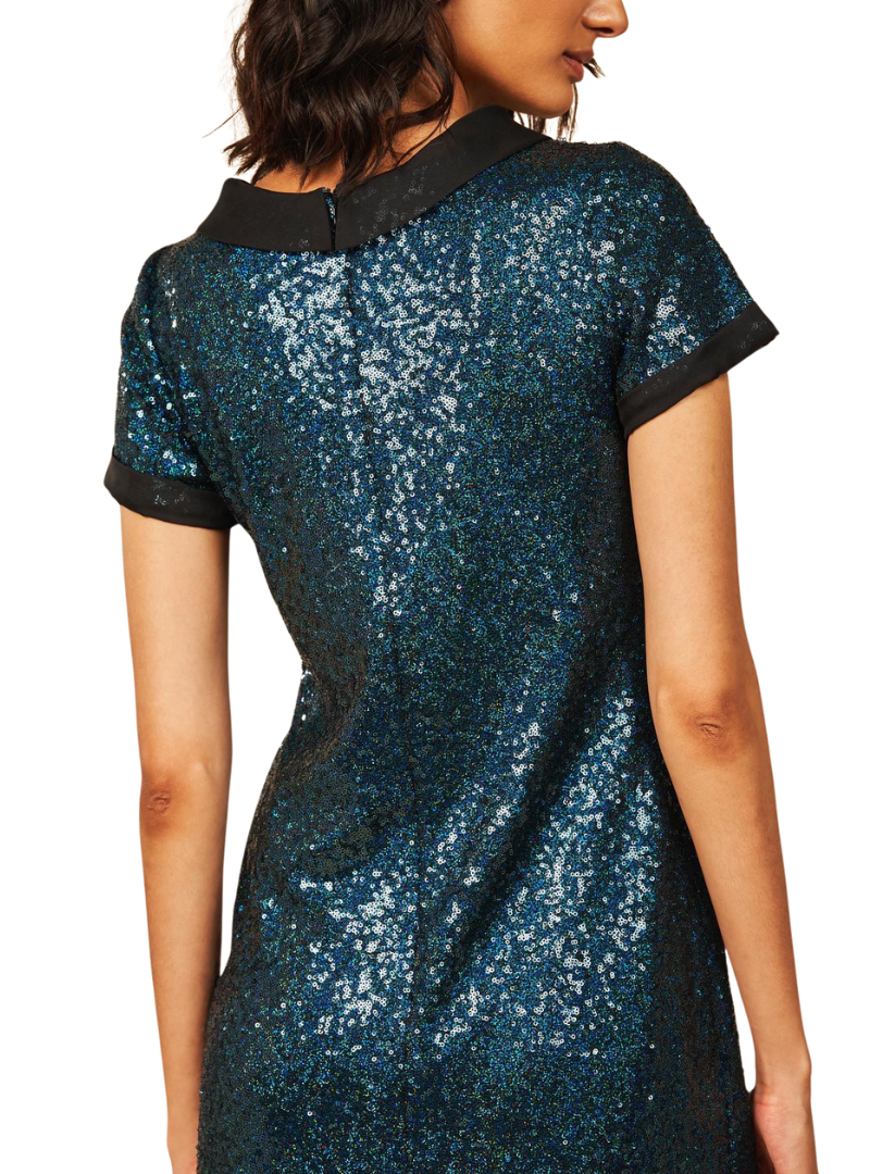 Vanessa Gounden Ishana Sequin Cocktail Dress - Teal