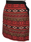 Ada Gatti Ladies Patterned Detail Skirt - Black/Red/Green