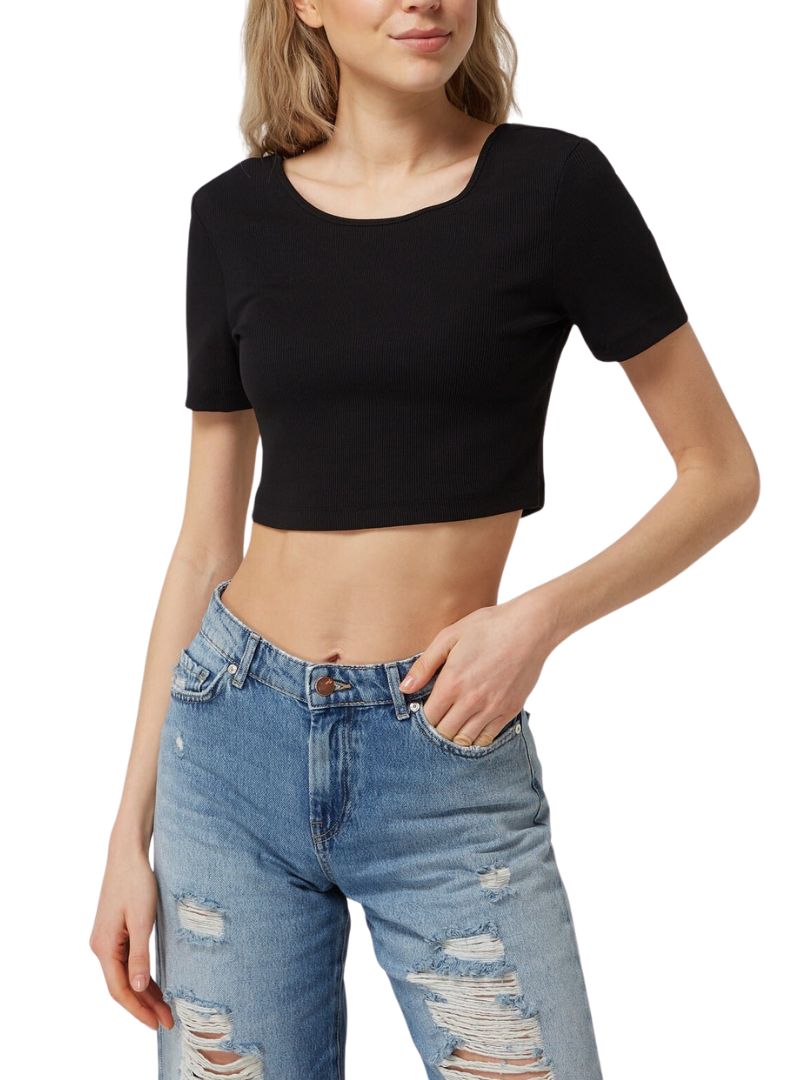 GWEN RIB TEXTURED CROP TOP