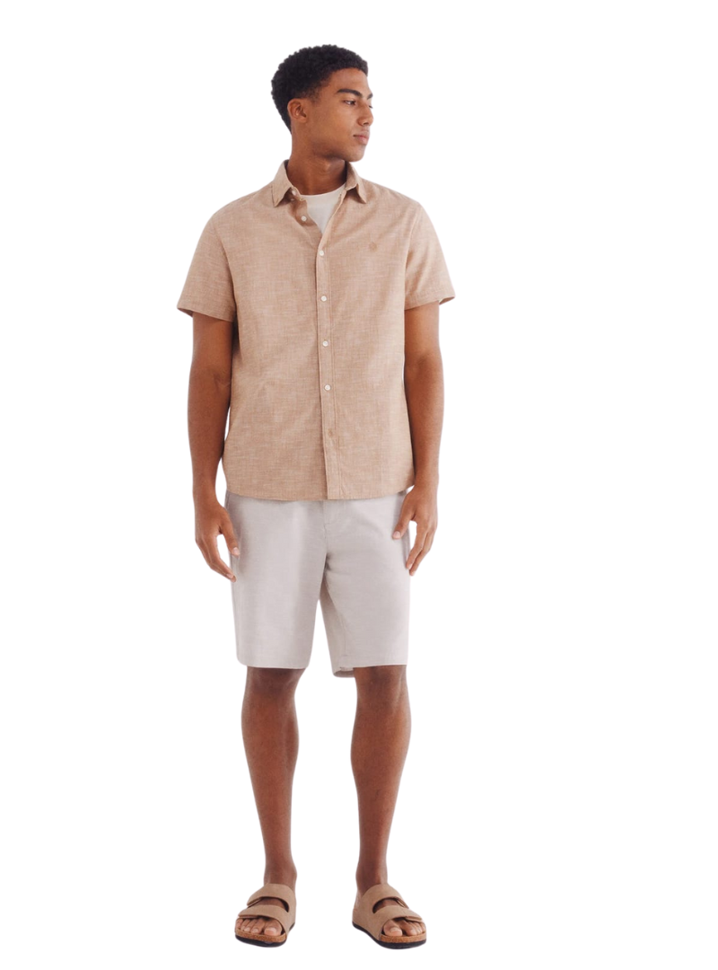 Springfield Mens Linen Shirt - Brown