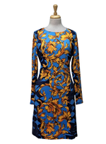 Ada Gatti Ladies Printed Dress - Blue/Yellow