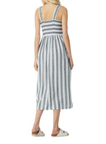 RUFFLED DETAILED STRIPED DRESS