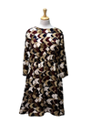 Ada Gatti Ladies Printed Dress - Brown/Navy/White/Maroon