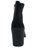 ZIP UP BLOCK HEEL SUEDE BOOTS