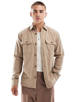 Jack & Jones Mens Casual Buttoned Shirt - Beige