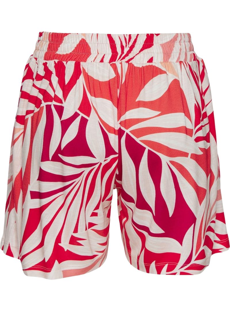 Lascana Ladies Printed Casual Short - Beige/Red/Pink
