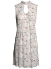 Imitz Ladies Detailed Sleeveless Dress - Dusty Pink/White