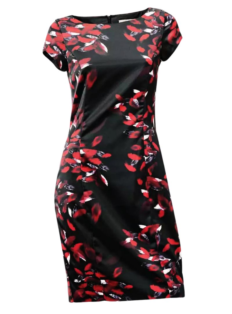 SHORT SLEEVE PRINTED DRESS