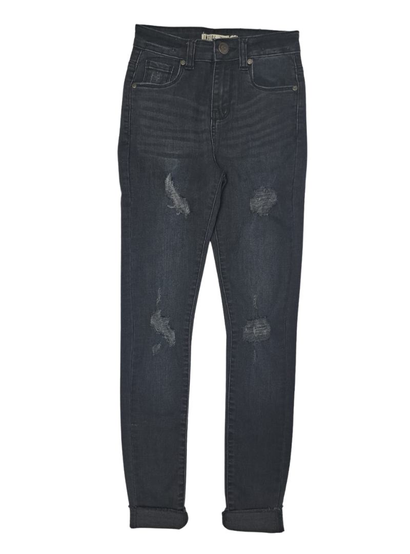 Inside Ladies Distressed Jean - Charcoal