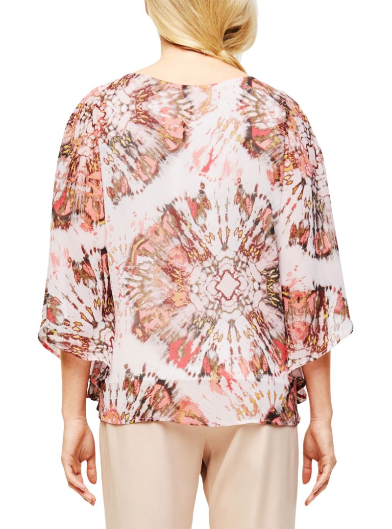 PRINTED BATWING SLEEVE BLOUSE