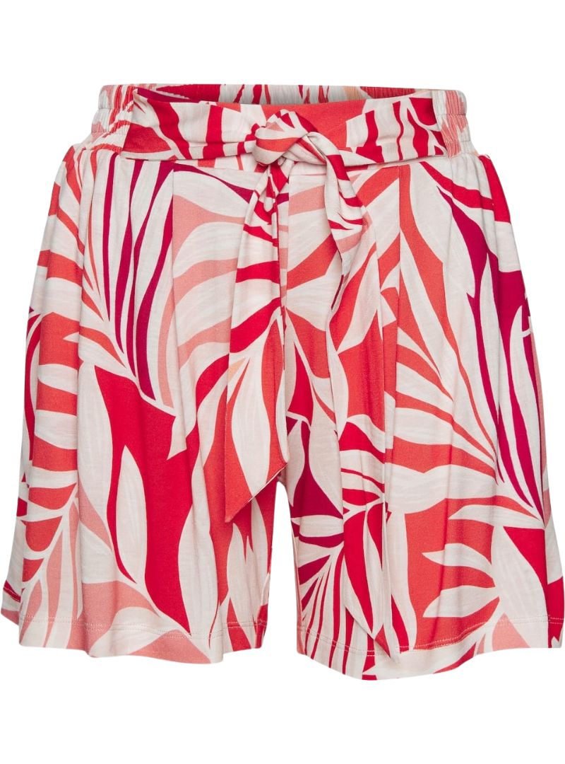 Lascana Ladies Printed Casual Short - Beige/Red/Pink