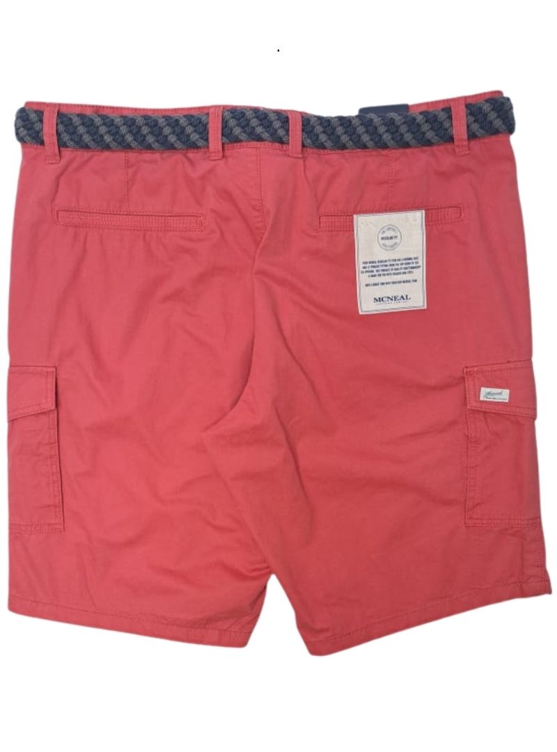 Mcneal Mens Formal Shorts With Belt - Red