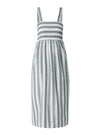 RUFFLED DETAILED STRIPED DRESS