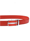 Itiezy Unisex Genuine Leather Belt - Red/Silver