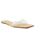 CLEAR CHAIN DETAIL SLIP ON SANDAL